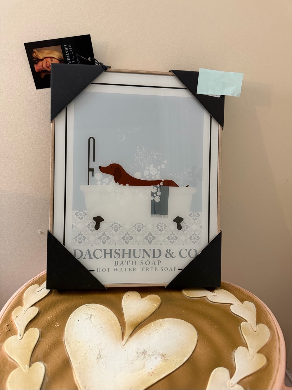 Heather Myers Dachshund & Co. Bath Soap Bathtub Bathroom Wall Hanging Picture